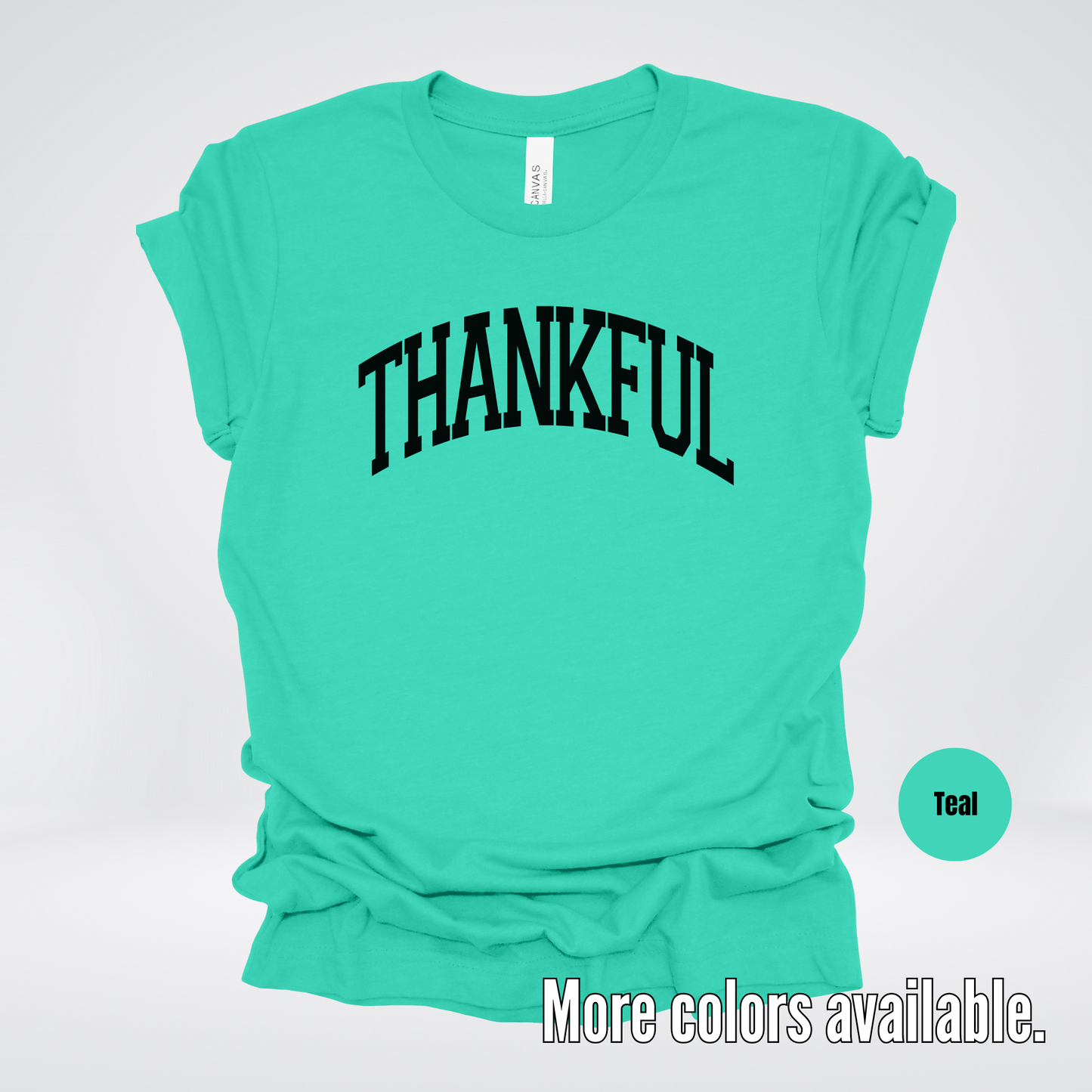 Thankful Varsity T-Shirt - Black Design