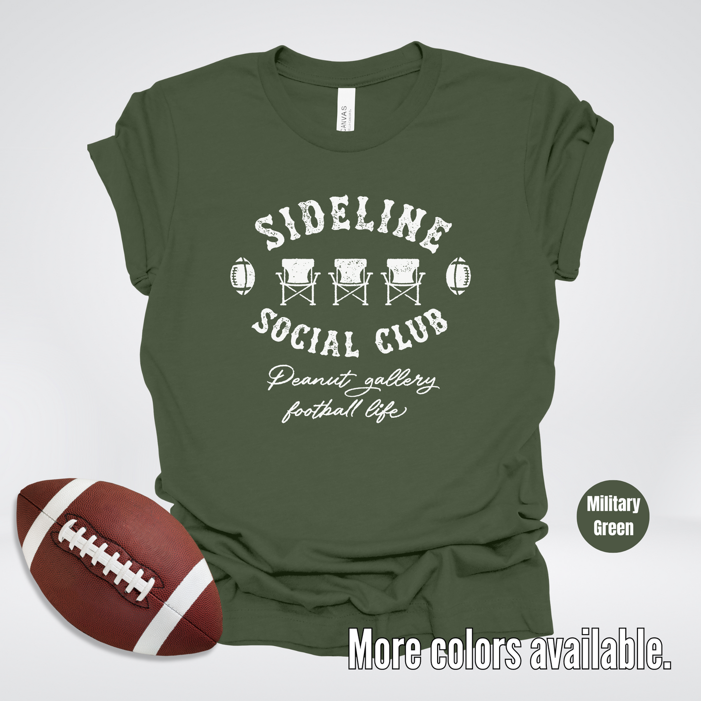 Sideline Social Club Peanut Gallery Football Life White Design 02 T-Shirt