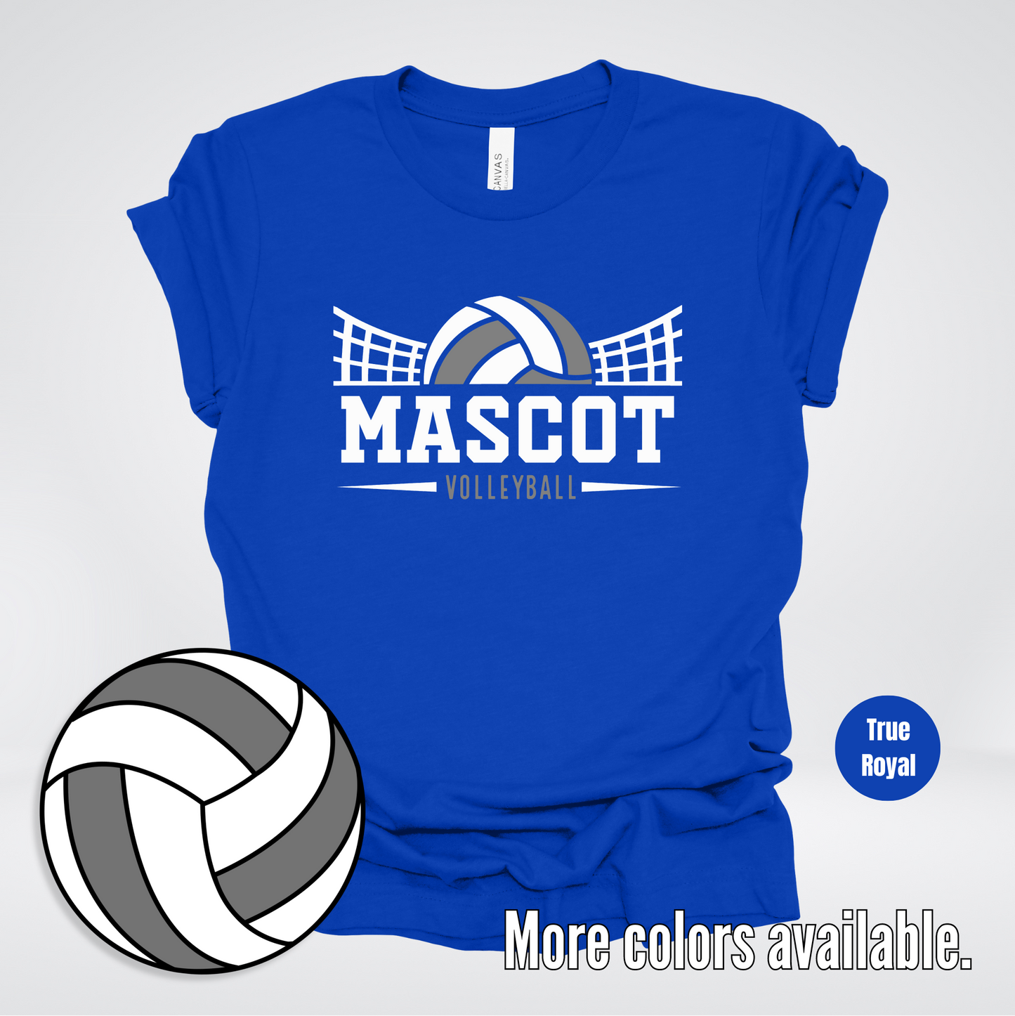 Custom Mascot - Gray - Volleyball Design 26 T-Shirt