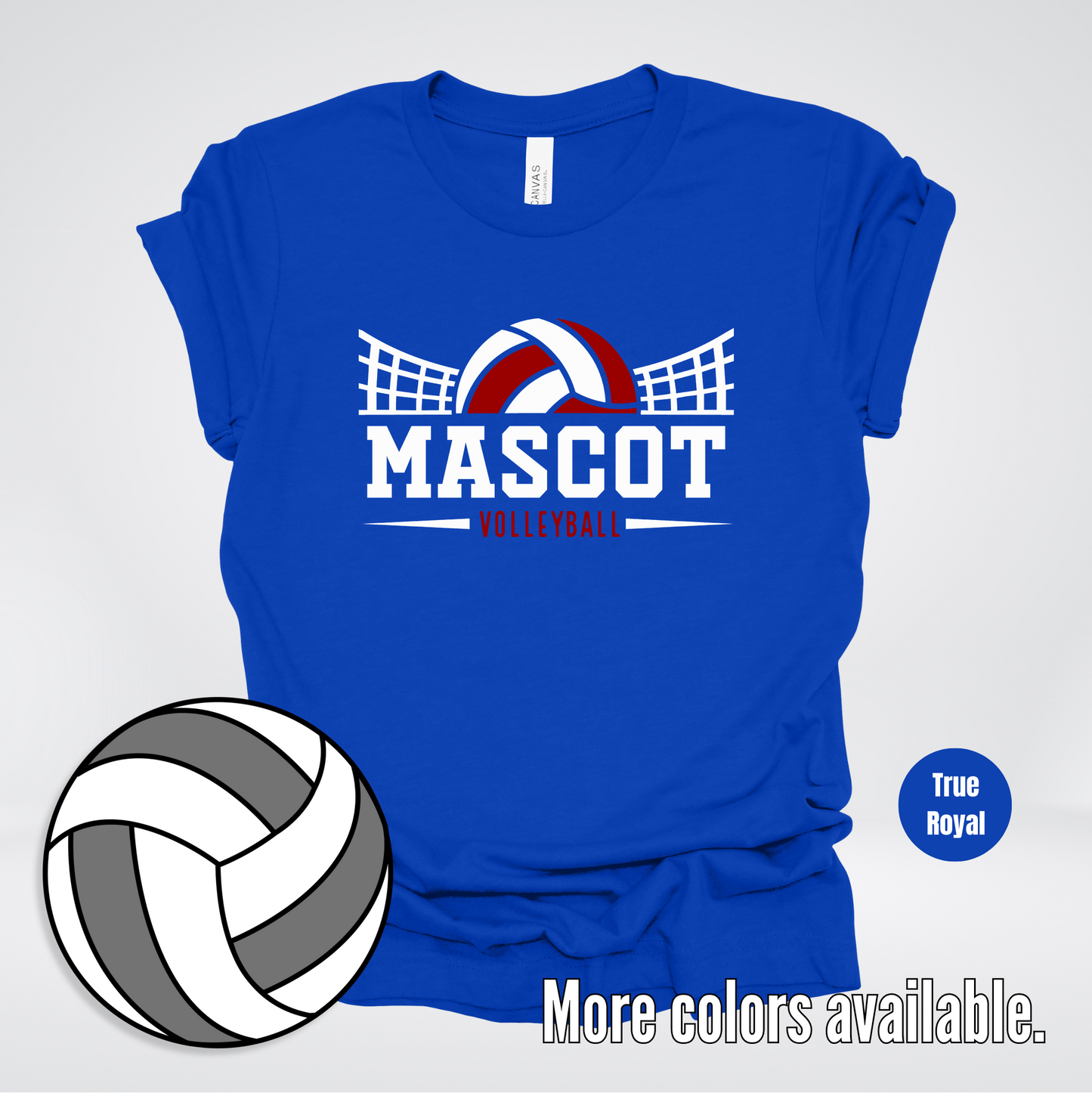 Custom Mascot – Maroon - Volleyball Design 36 T-Shirt