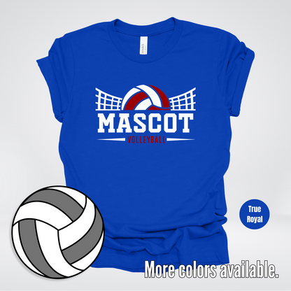 Custom Mascot – Maroon - Volleyball Design 36 T-Shirt