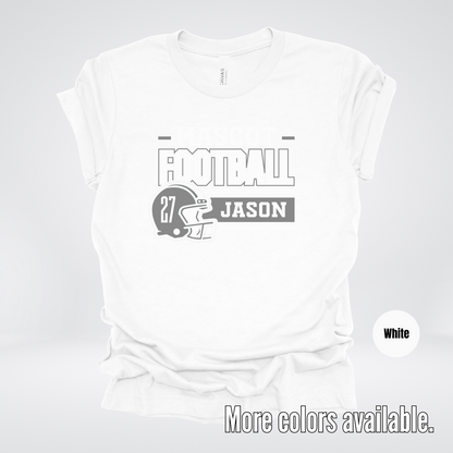 Custom Mascot, Number, & Name – Gray - Football Design 17 T-Shirt