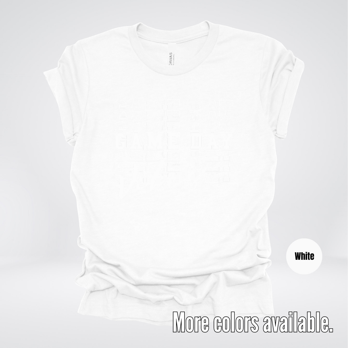 Game Day Vibes Stacked - White Design - T-Shirt