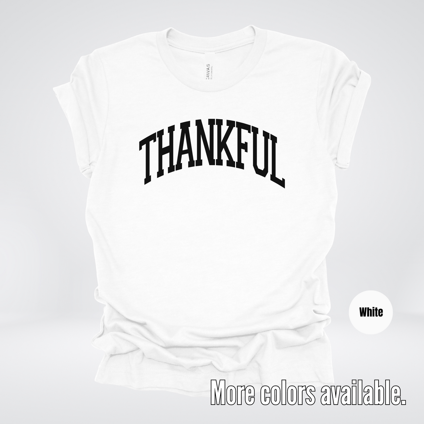 Thankful Varsity T-Shirt - Black Design