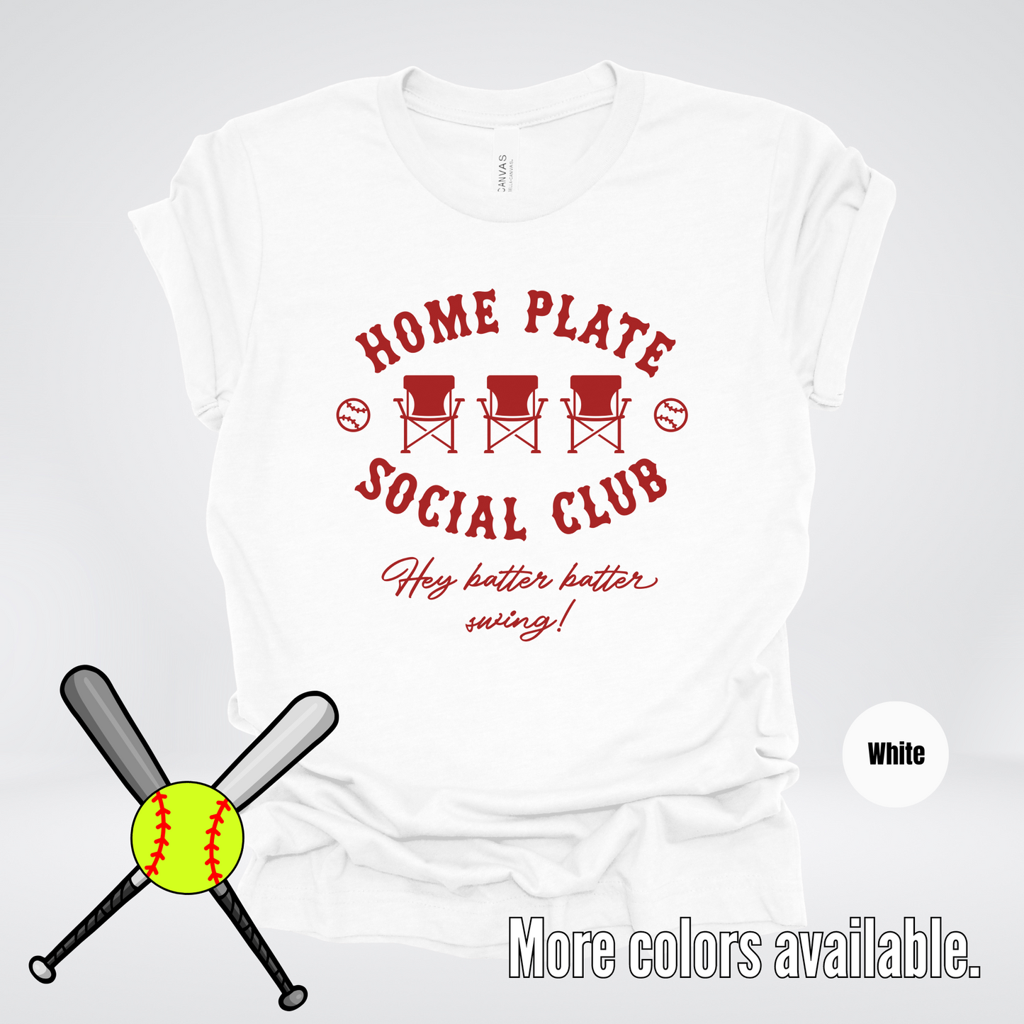 Home Plate Social Club – Maroon Design - Softball Baseball T-Shirt