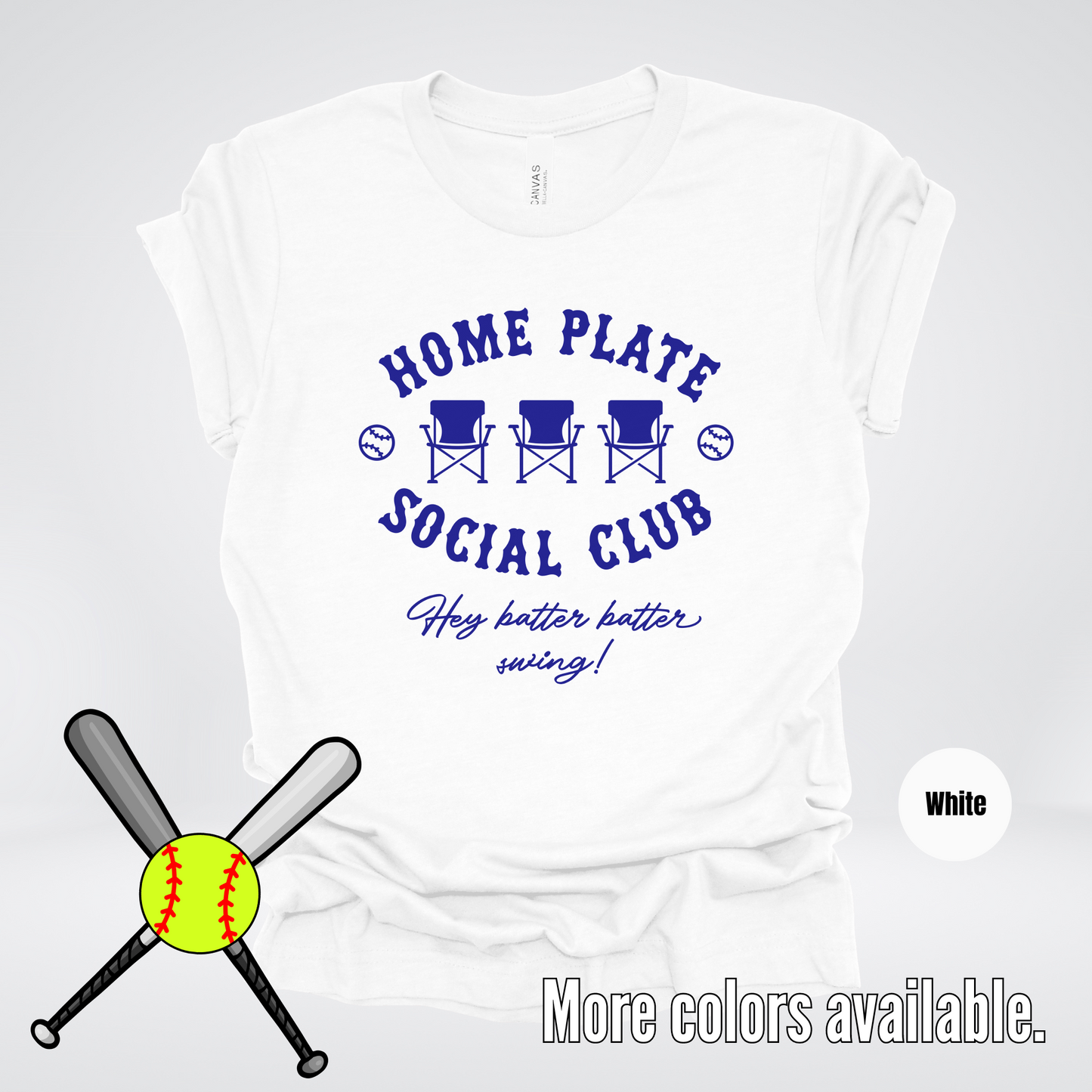 Home Plate Social Club – Navy Design - Softball Baseball T-Shirt