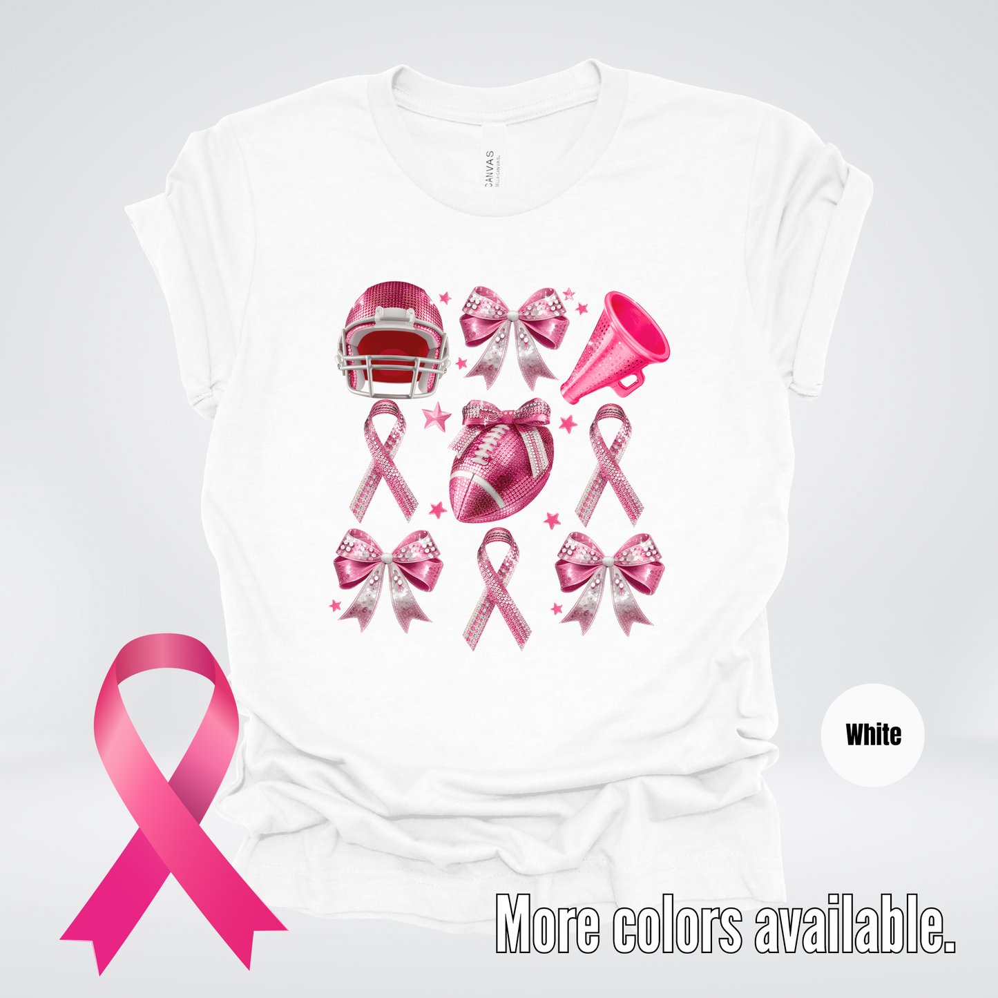 Pink Out Football Coquette Breast Cancer Awareness T-Shirt