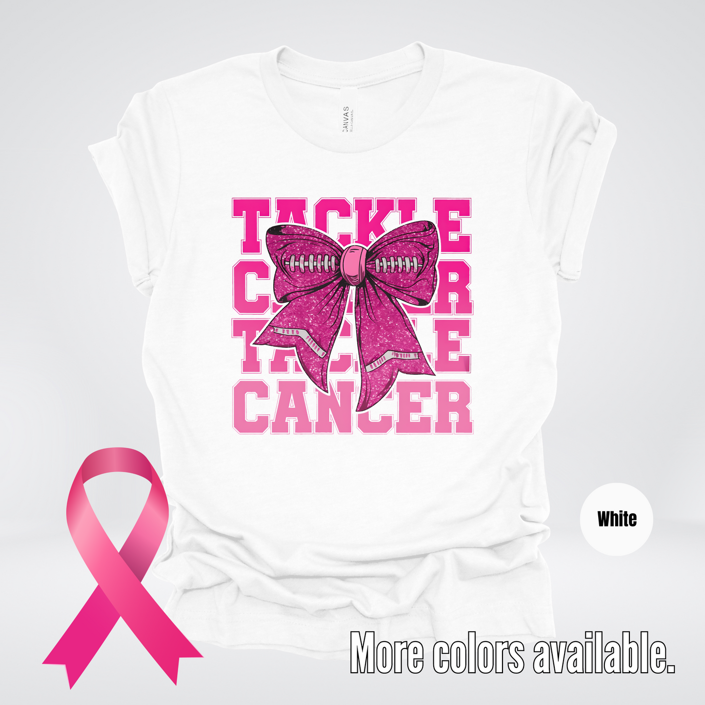 Tackle Cancer Coquette Football Breast Cancer Awareness 2 T-Shirt