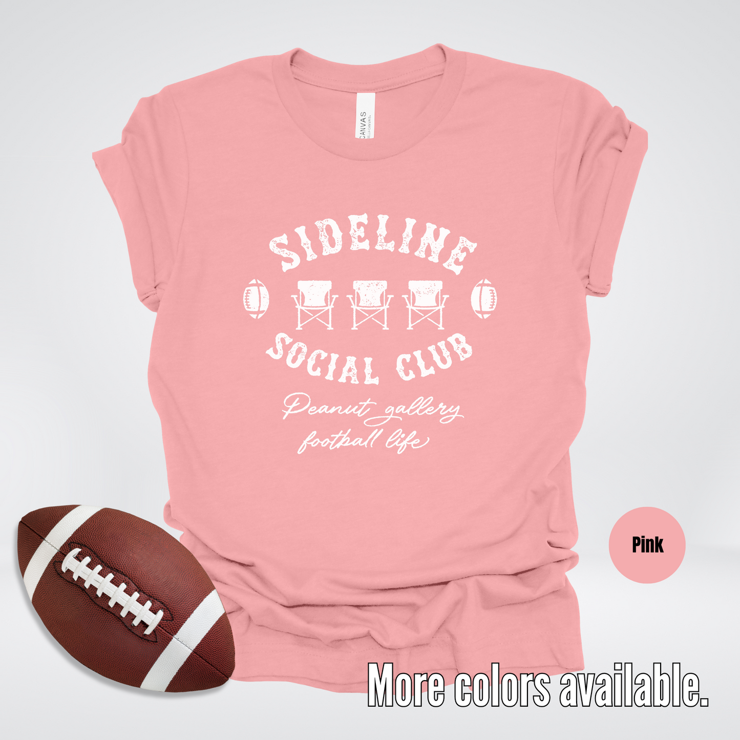Sideline Social Club Peanut Gallery Football Life White Design 02 T-Shirt