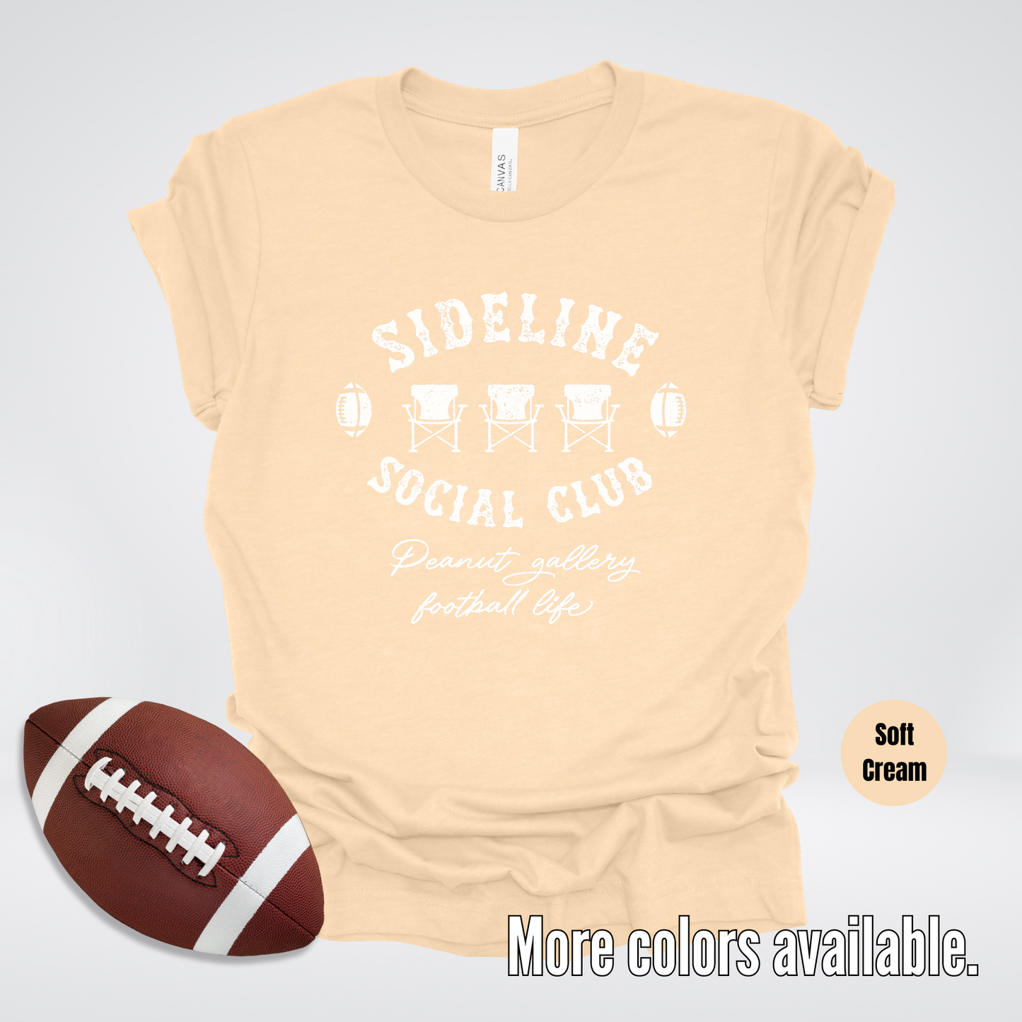 Sideline Social Club Peanut Gallery Football Life White Design 02 T-Shirt