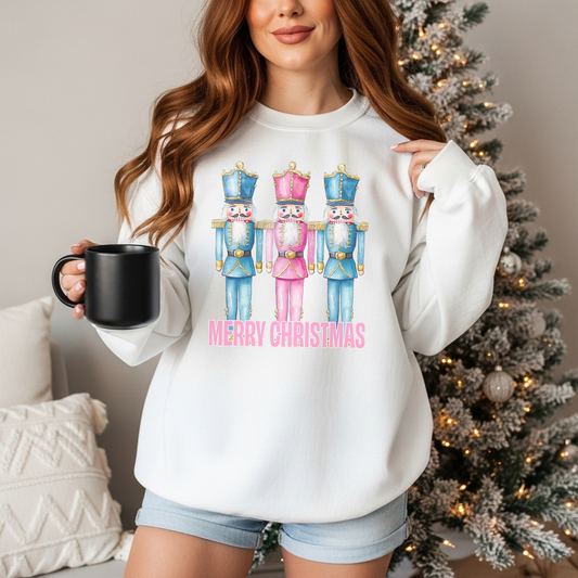 Merry Christmas Pastel Nutcrackers - Crewneck Sweatshirt