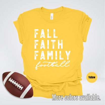 Fall Faith Family Football T-Shirt
