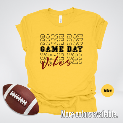 Game Day Vibes Stacked - Black Design T-Shirt