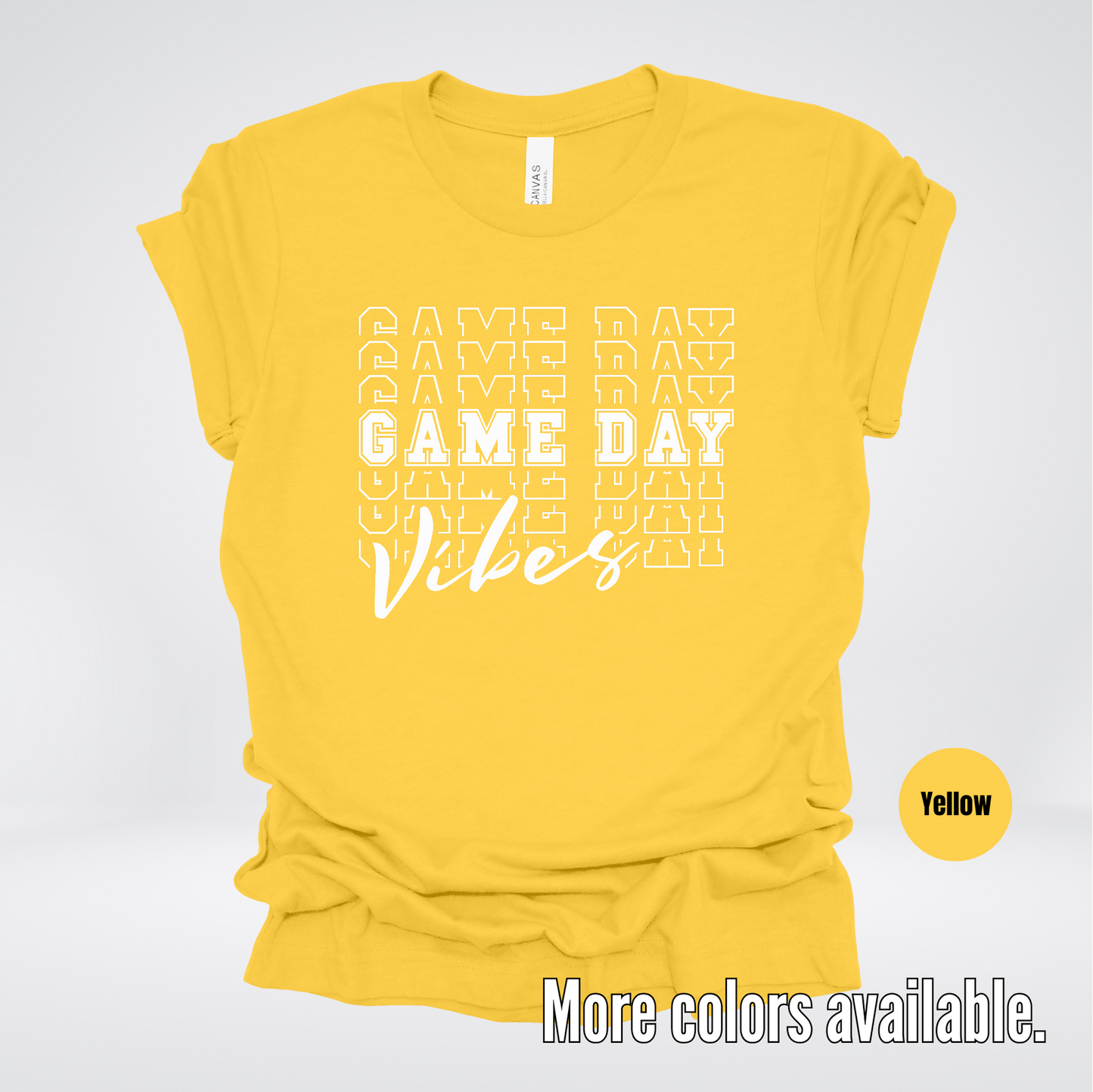 Game Day Vibes Stacked - White Design - T-Shirt