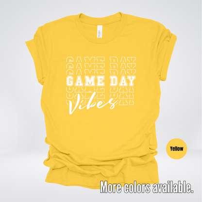 Game Day Vibes Stacked - White Design - T-Shirt