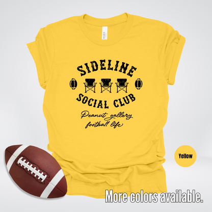 Sideline Social Club Peanut Gallery Football Life Black Design T-Shirt