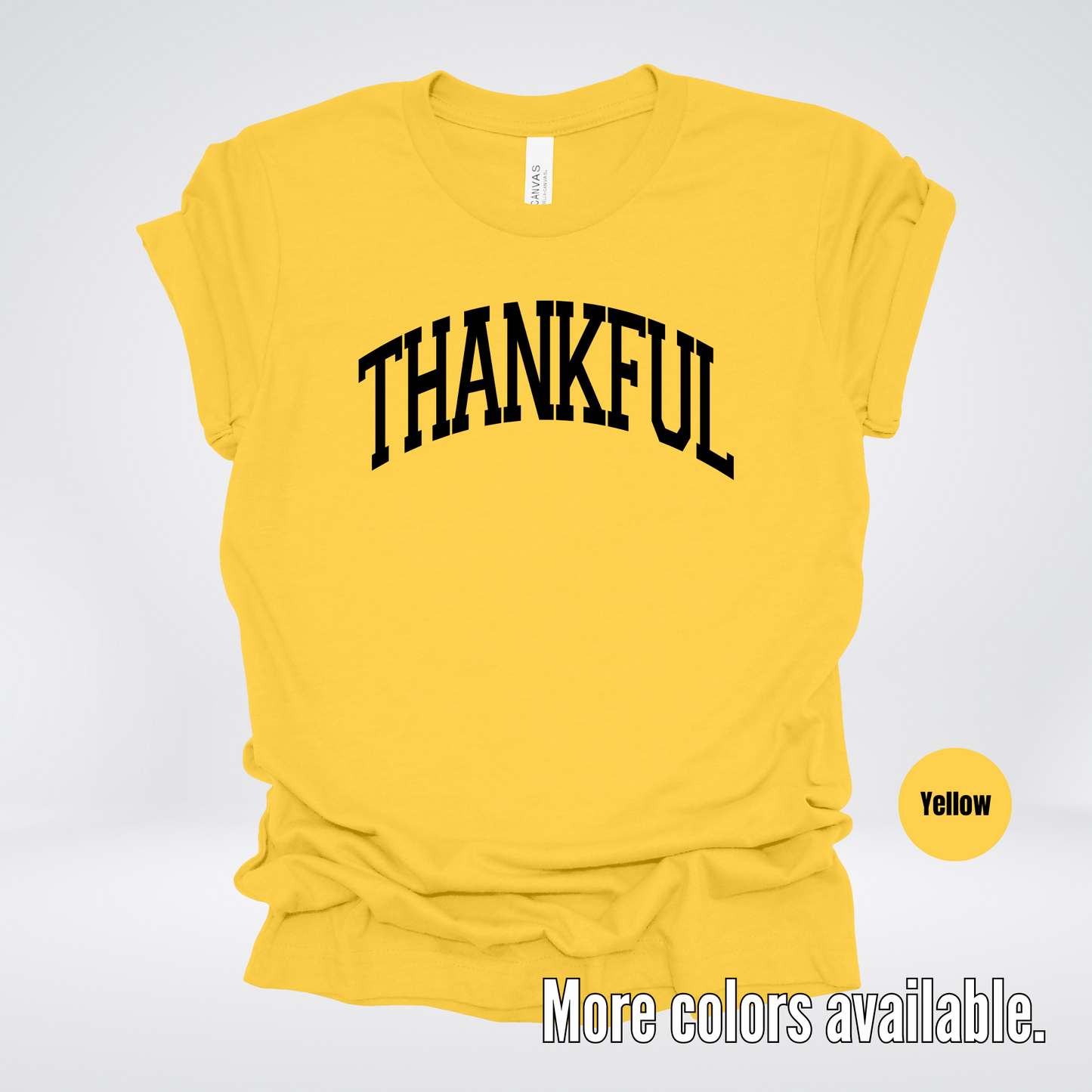 Thankful Varsity T-Shirt - Black Design