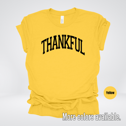 Thankful Varsity T-Shirt - Black Design