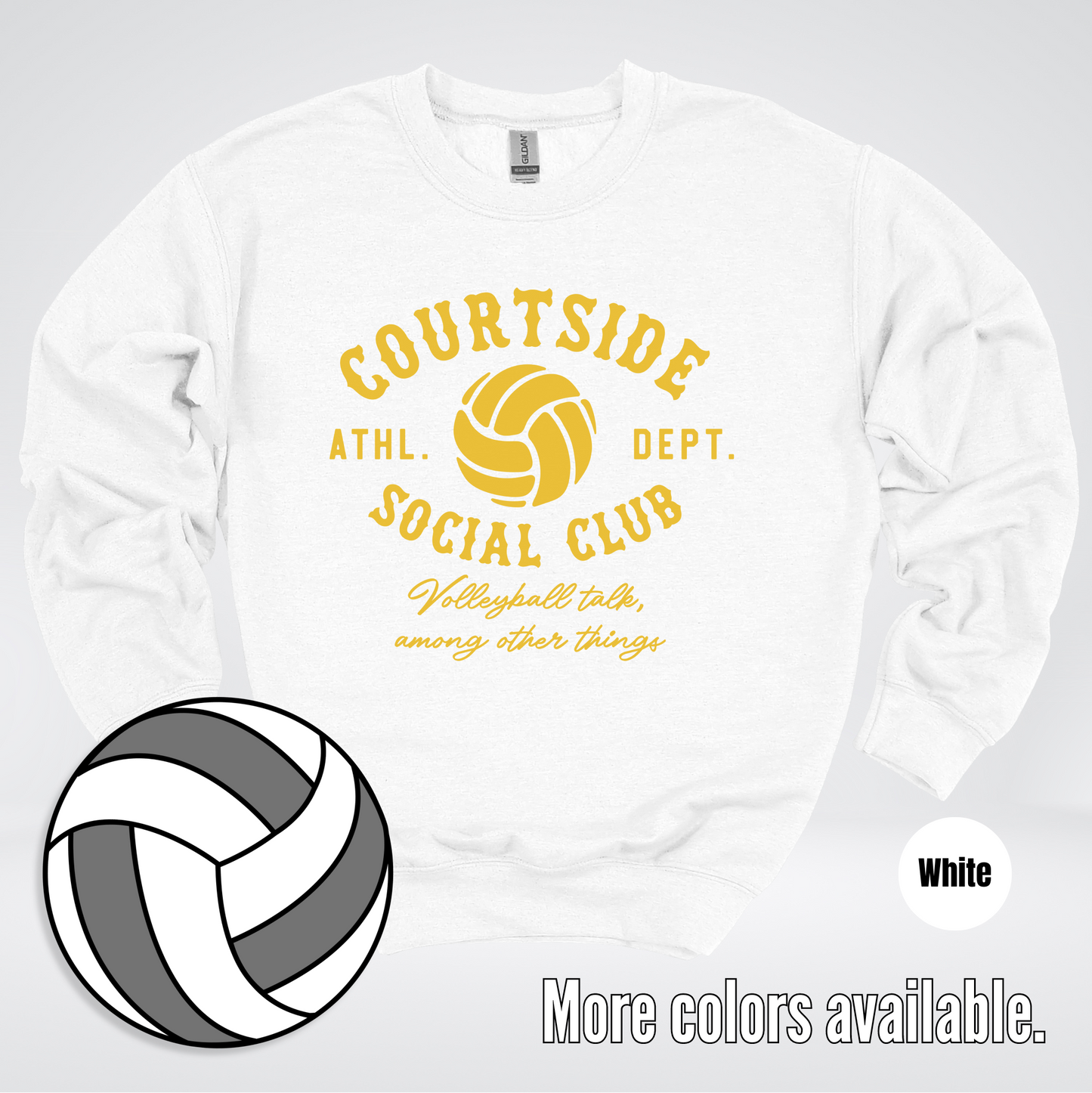 Courtside Social Club – Gold – Volleyball Design Crewneck Sweatshirt