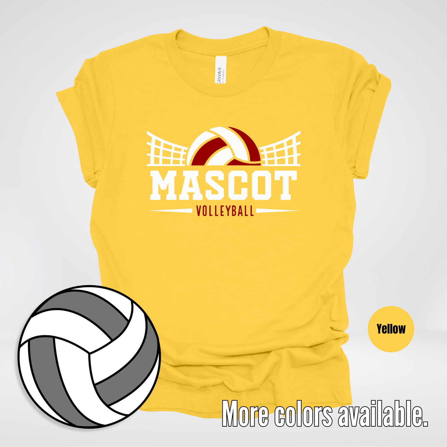 Custom Mascot – Maroon - Volleyball Design 36 T-Shirt