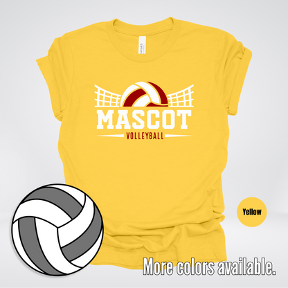 Custom Mascot – Maroon - Volleyball Design 36 T-Shirt