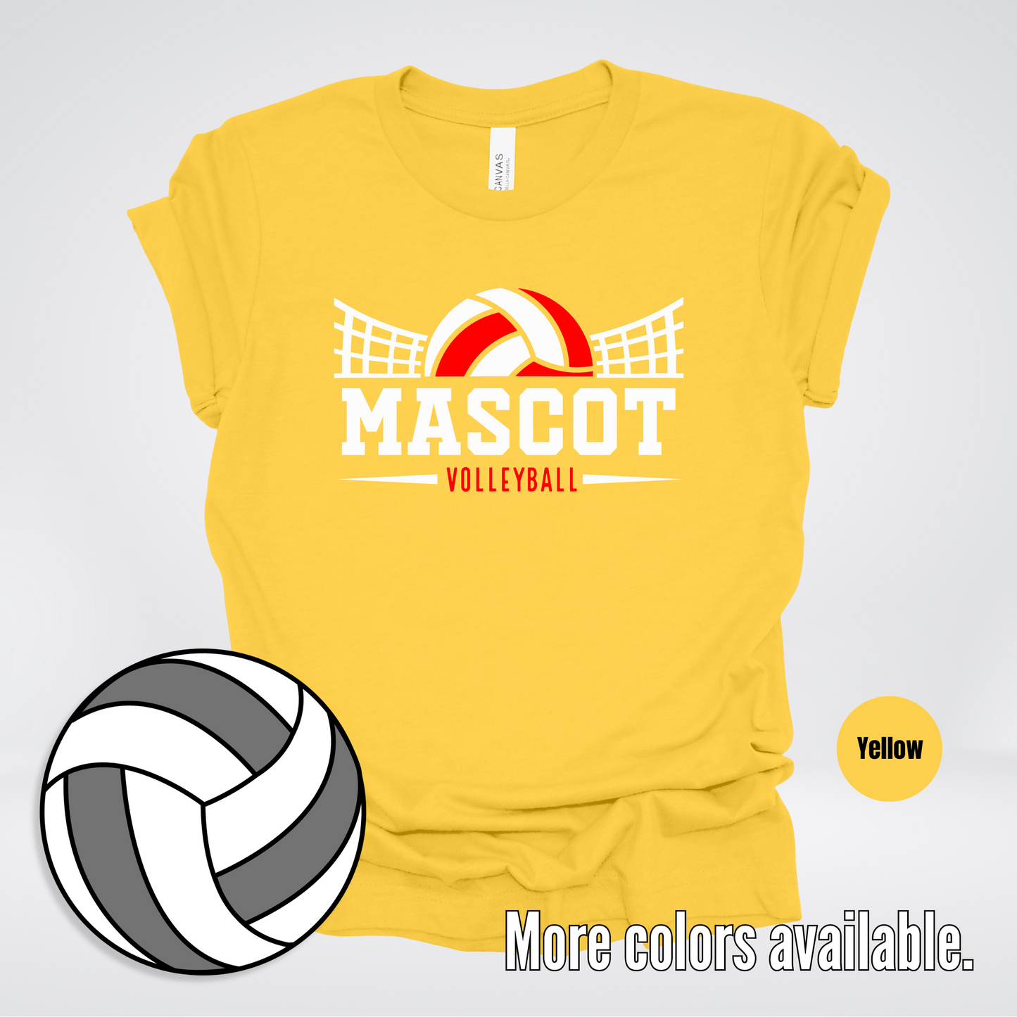 Custom Mascot – Red - Volleyball Design 31 T-Shirt