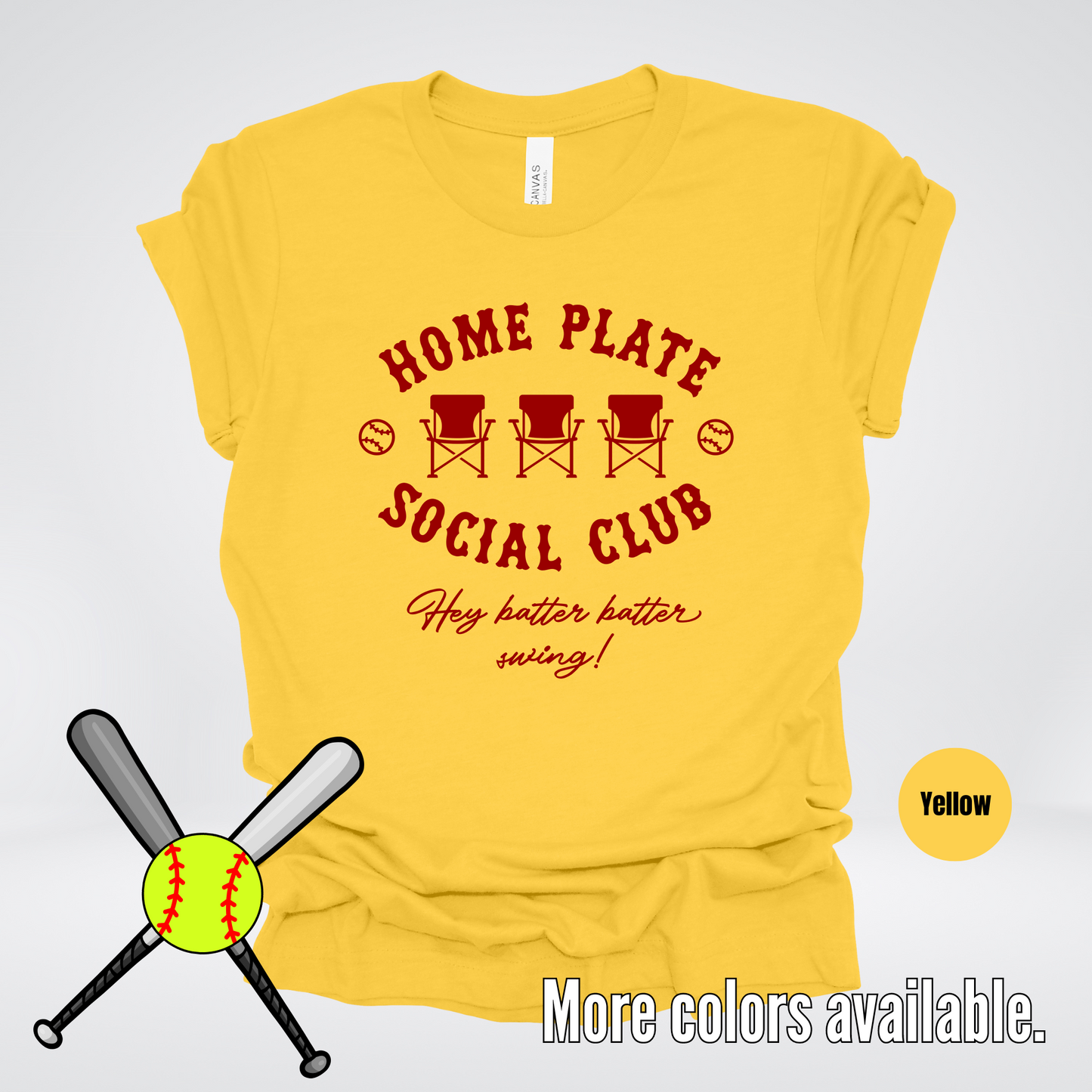 Home Plate Social Club – Maroon Design - Softball Baseball T-Shirt