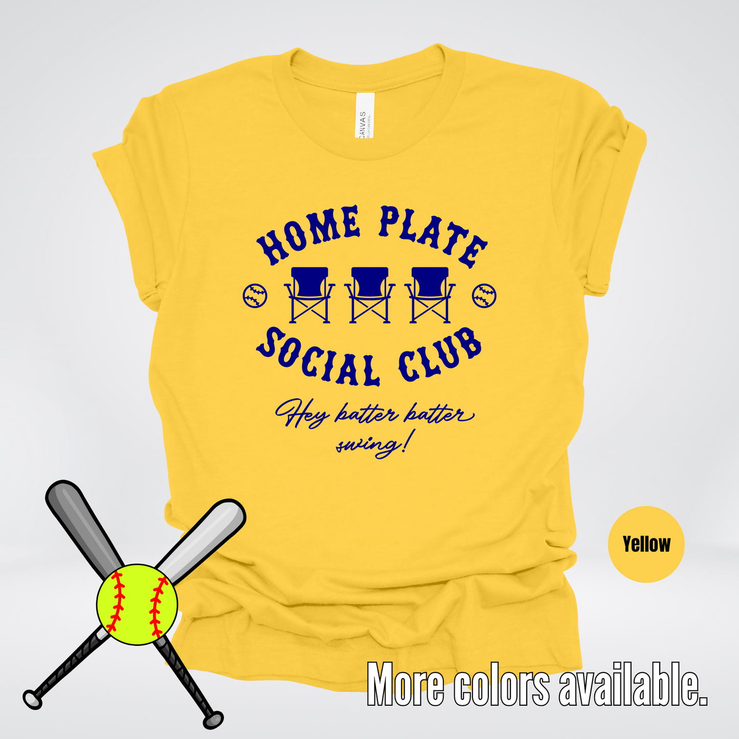 Home Plate Social Club – Navy Design - Softball Baseball T-Shirt