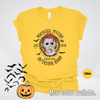 Michael Myers Butcher Shop Est 1978 - Black Design T-Shirt