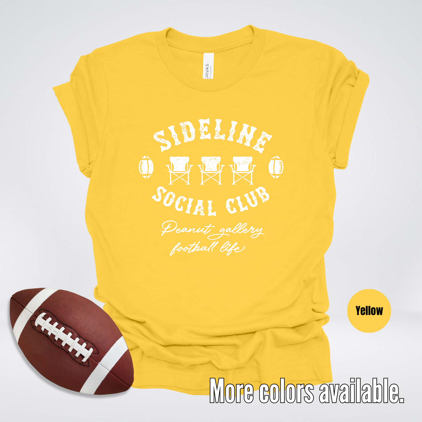 Sideline Social Club Peanut Gallery Football Life White Design 02 T-Shirt