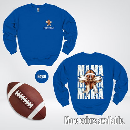 CUSTOM NAME Coquette Football Mama Crewneck Sweatshirt