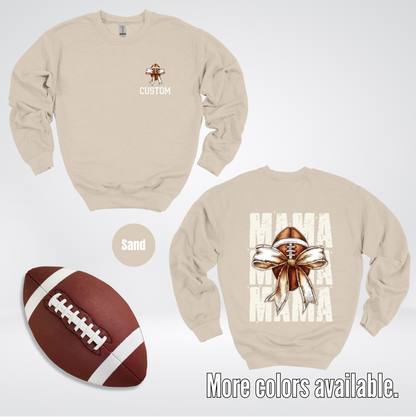 CUSTOM NAME Coquette Football Mama Crewneck Sweatshirt