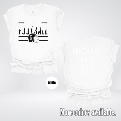 Custom Mascot, Number, & Name – Black - Football Design 14 T-Shirt