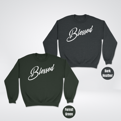 Blessed Script Heavyweight Unisex Crewneck