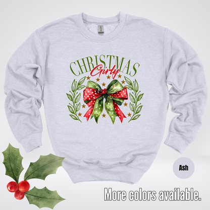 Christmas Girly Green And Red Coquette Crewneck Sweatshirt