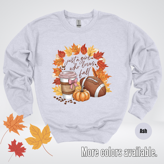 Just A Girl Who Loves Fall Crewneck Sweatshirt