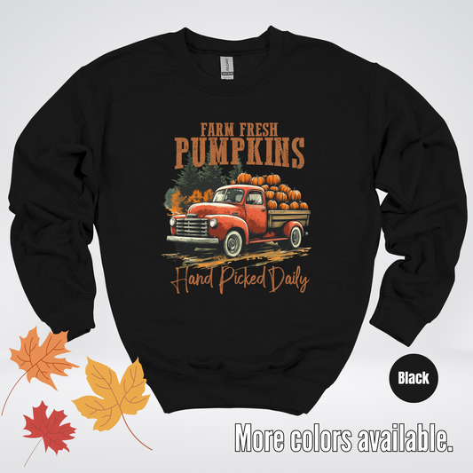 Farm Fresh Pumpkins Hand Picked Daily Crewneck Sweatshirt