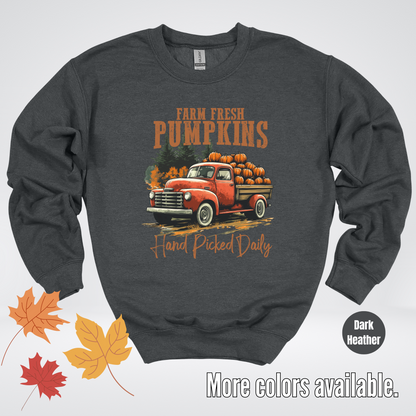 Farm Fresh Pumpkins Hand Picked Daily Crewneck Sweatshirt