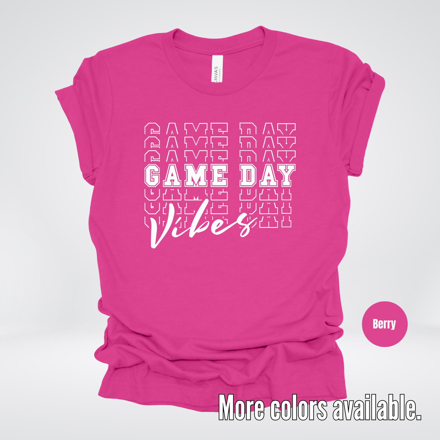 Game Day Vibes Stacked - White Design - T-Shirt
