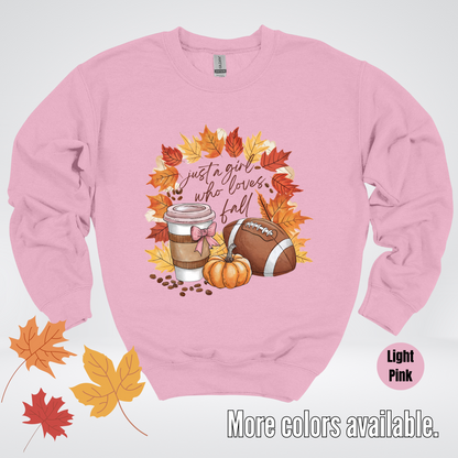 Just A Girl Who Loves Fall Crewneck Sweatshirt