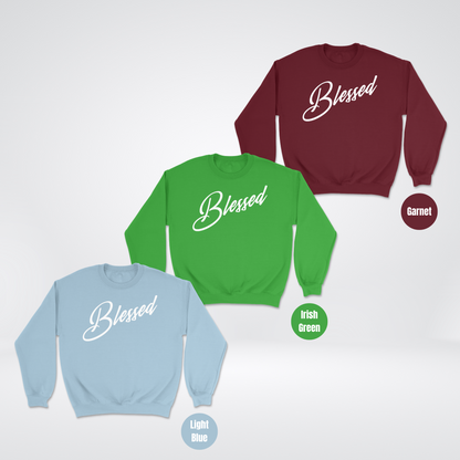 Blessed Script Heavyweight Unisex Crewneck