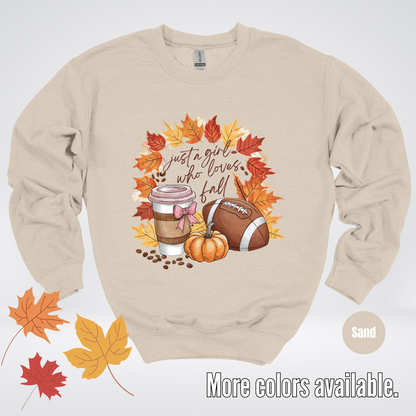 Just A Girl Who Loves Fall Crewneck Sweatshirt