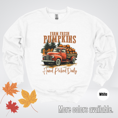 Farm Fresh Pumpkins Hand Picked Daily Crewneck Sweatshirt