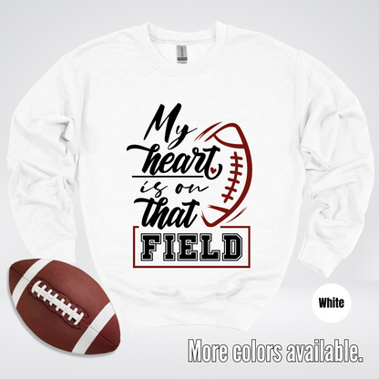 My Heart Is On That Field Black Design Crewneck Sweatshirt
