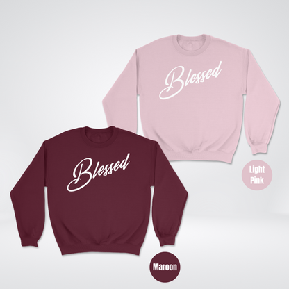 Blessed Script Heavyweight Unisex Crewneck