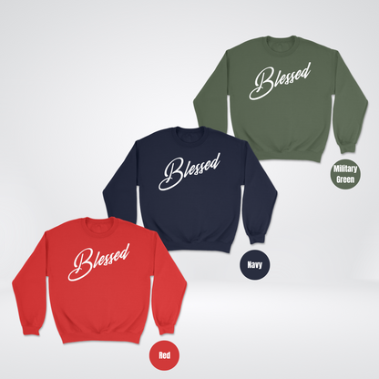 Blessed Script Heavyweight Unisex Crewneck