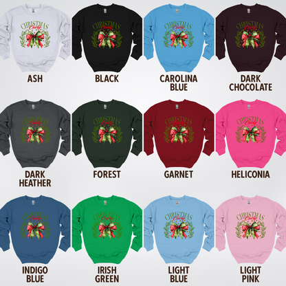 Christmas Girly Green And Red Coquette Crewneck Sweatshirt