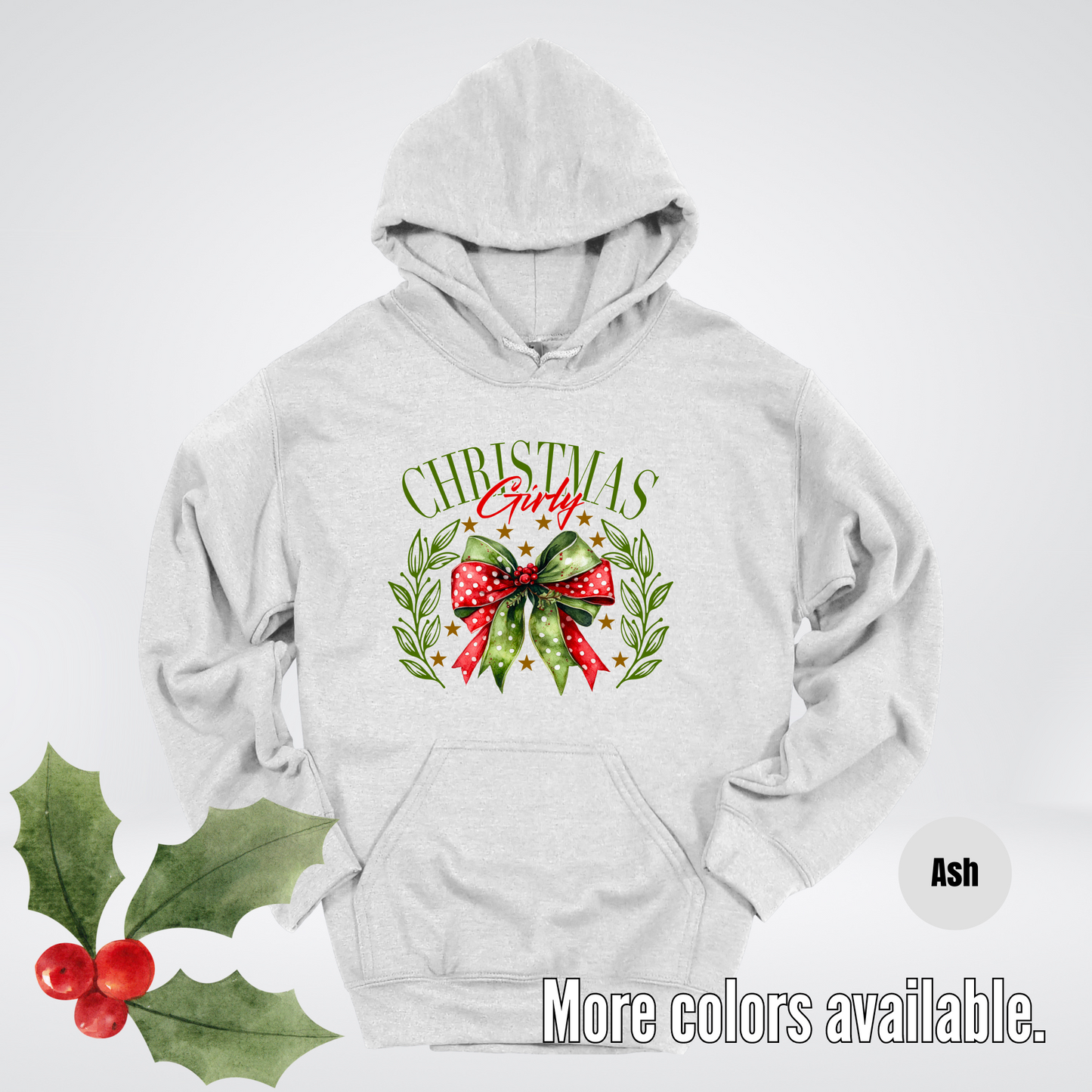 Christmas Girly Green And Red Coquette Hoodie