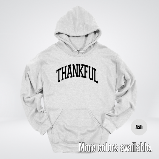 Thankful Varsity Hoodie - Black Design