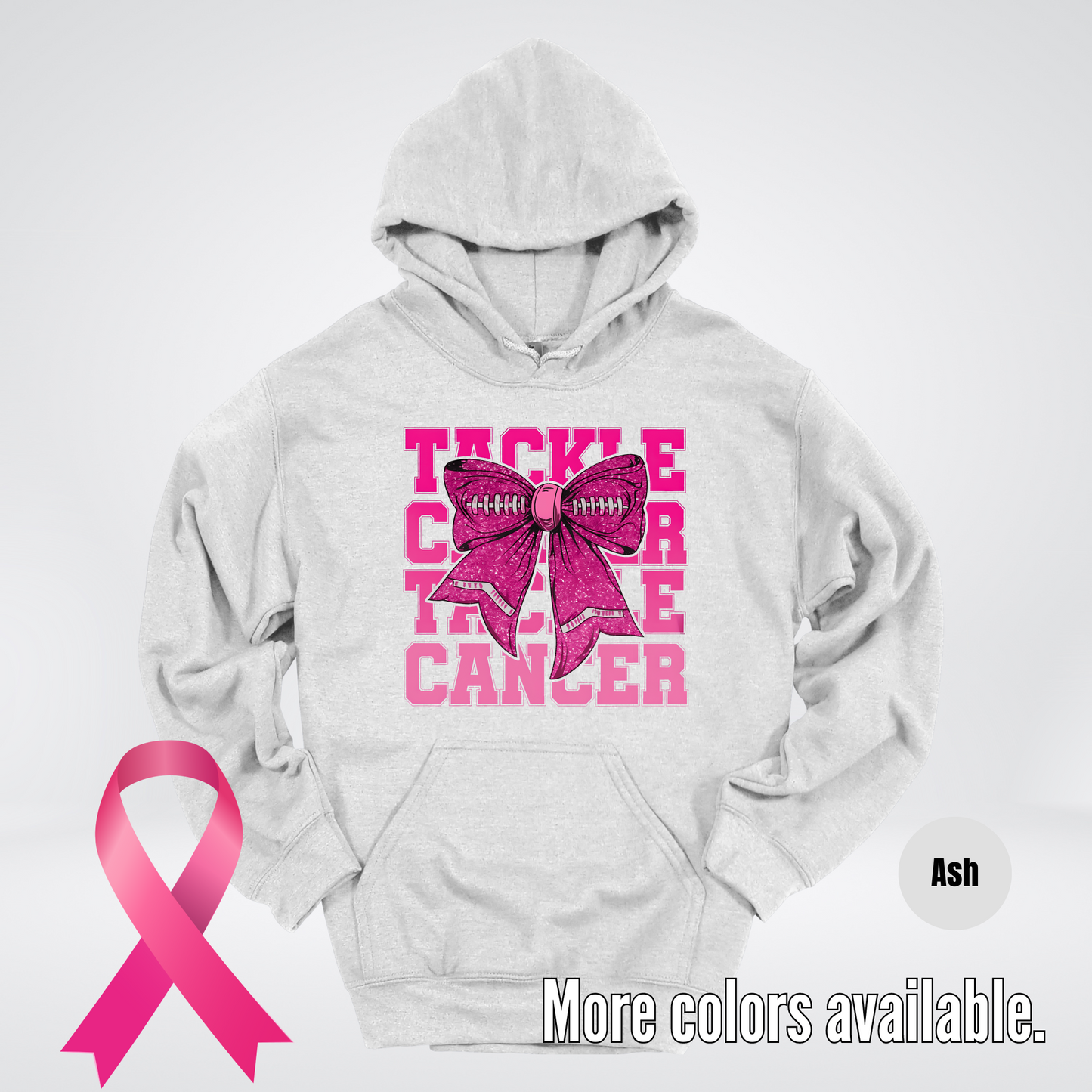 Tackle Cancer Coquette Football Breast Cancer Awareness 2 Hoodie